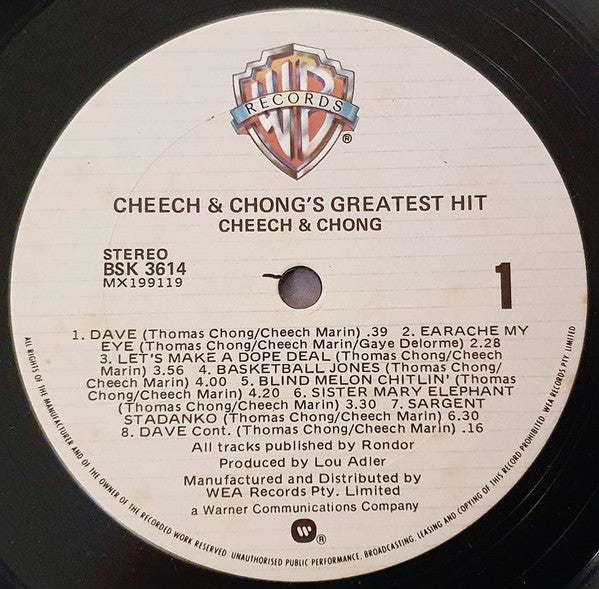 Cheech & Chong : Cheech & Chong's Greatest Hit (LP, Comp, 'Ho)