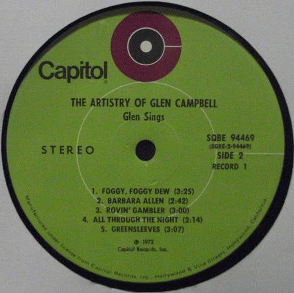 Glen Campbell : The Artistry Of Glen Campbell (2xLP, Comp, Club, Ltd)