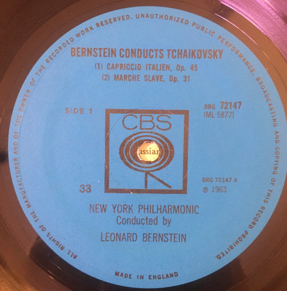 Bernstein* Conducts Tchaikovsky*, New York Philharmonic : 1812 Overture / March Slave / Capriccio Italien (LP, Album, Mono)