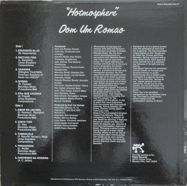 Dom Um Romao : Hotmosphere (LP, Album, Ind)