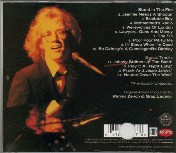 Warren Zevon : Stand In The Fire (CD, Album, RE, RM)