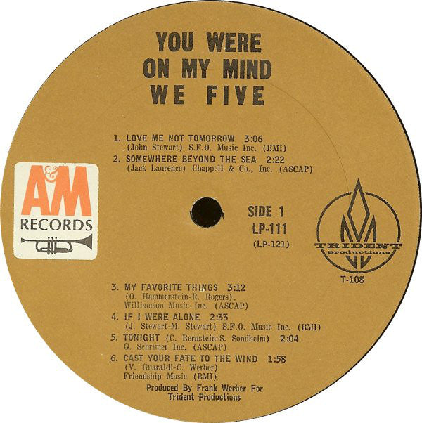 We Five : You Were On My Mind (LP, Album, Mono)