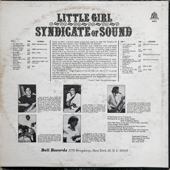 Syndicate Of Sound : Little Girl (LP, Album, Mono)