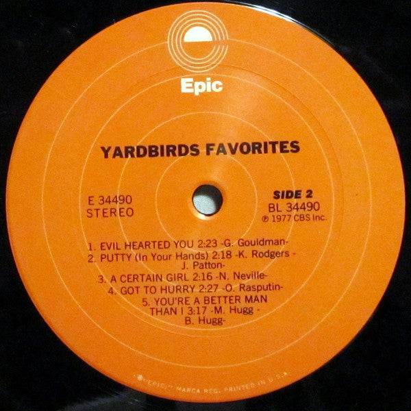 Yardbirds* : Favorites (LP, Comp, Pit)