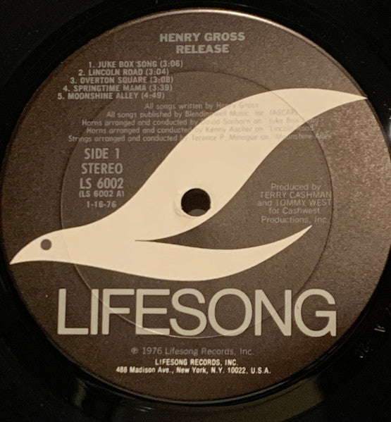 Henry Gross : Release (LP, Album, Pit)