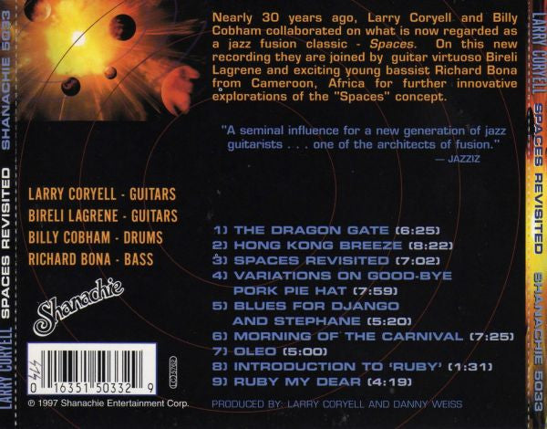 Larry Coryell Featuring: Billy Cobham, Bireli Lagrene*, Richard Bona : Spaces Revisited (CD, Album)