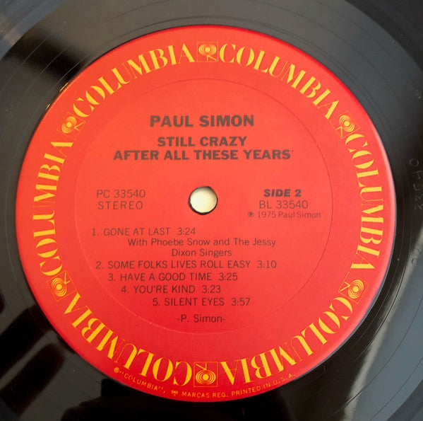 Paul Simon : Still Crazy After All These Years (LP, Album, RE, Ter)