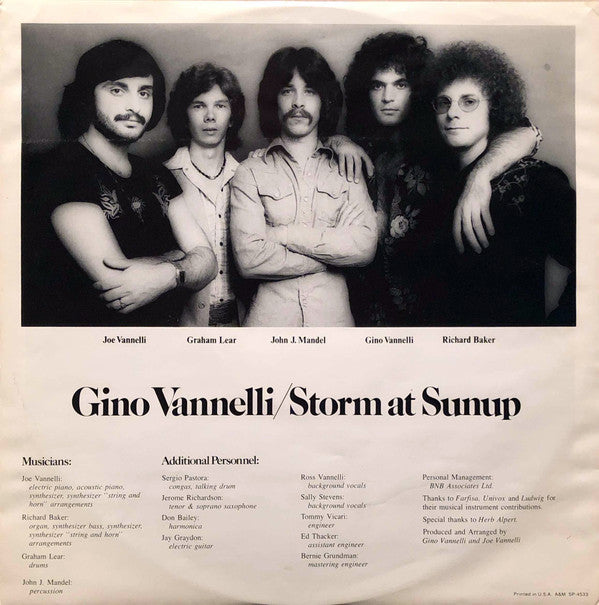 Gino Vannelli : Storm At Sunup (LP, Album, Pit)