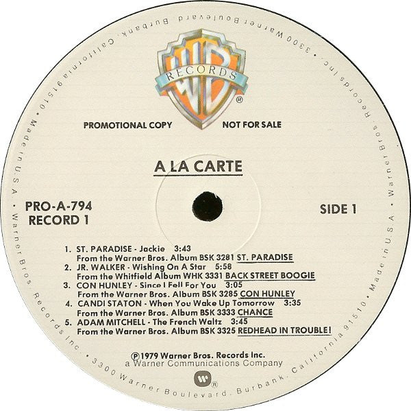 Various : A La Carte (2xLP, Comp, Promo, Smplr, All)