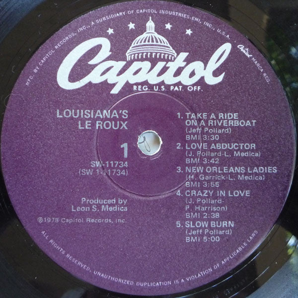 Le Roux : Louisiana's Le Roux (LP, Album, Win)