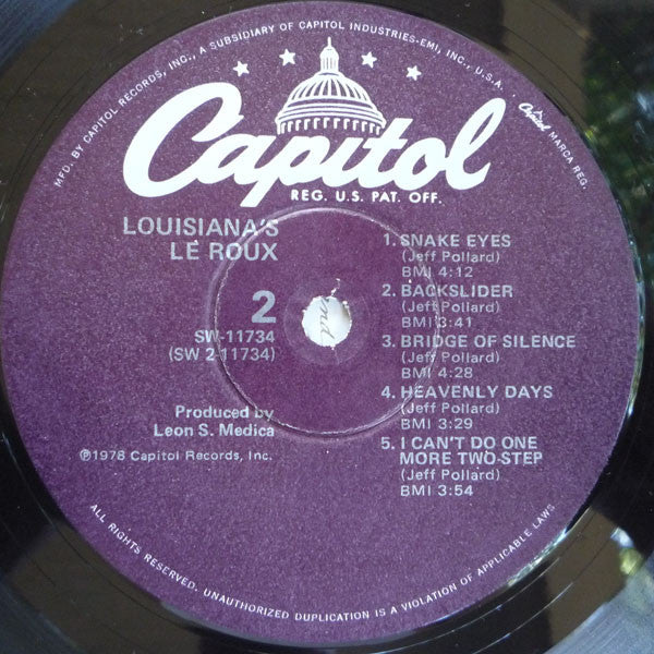 Le Roux : Louisiana's Le Roux (LP, Album, Win)