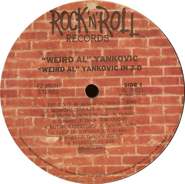 "Weird Al" Yankovic : In 3-D (LP, Album, Pit)