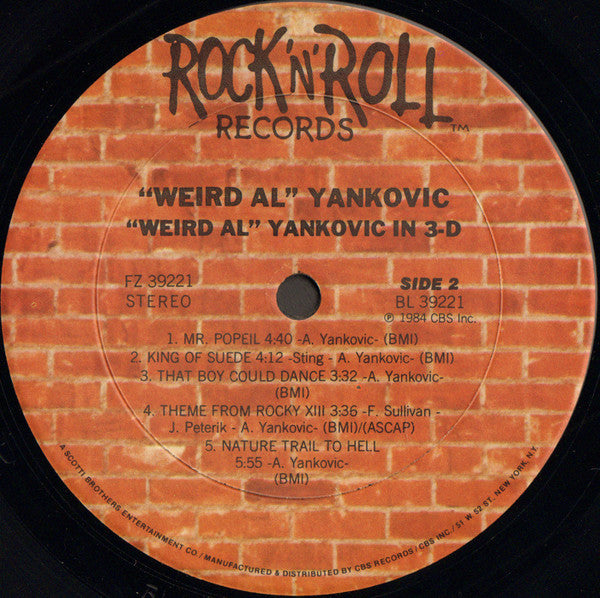 "Weird Al" Yankovic : In 3-D (LP, Album, Pit)