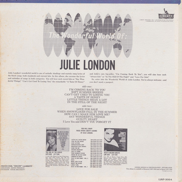 Julie London : The Wonderful World Of Julie London (LP, Album, Mono)