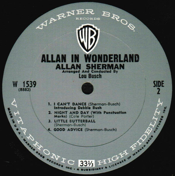 Allan Sherman : Allan In Wonderland (LP, Album, Mono, Vit)