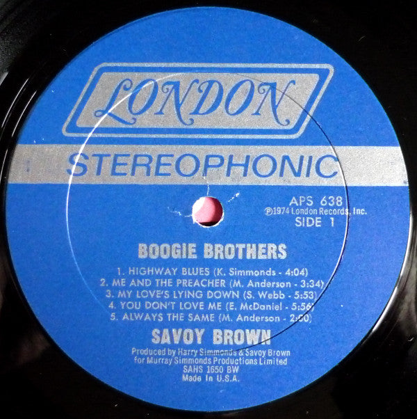 Savoy Brown : Boogie Brothers (LP, Album, Bes)