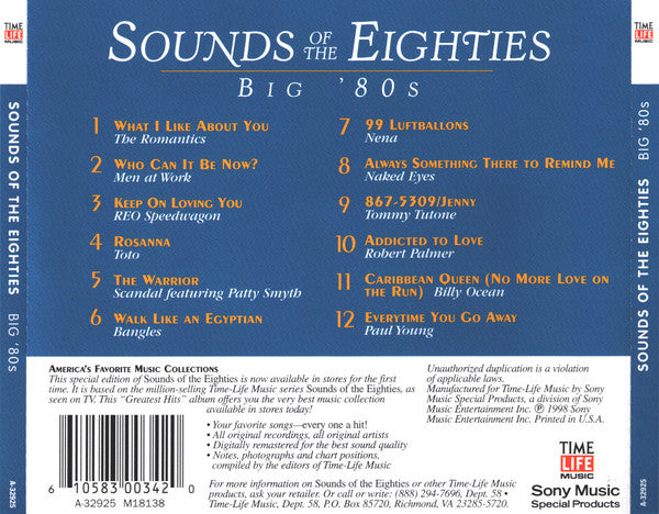 Various : Sounds Of The Eighties - Big '80s (CD, Comp)