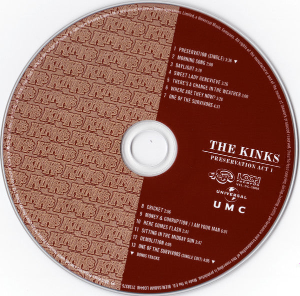 The Kinks : Preservation Act 1 (HDCD, Album, RE, RM, RP)