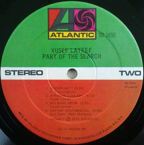 Yusef Lateef : Part Of The Search (LP, PR)