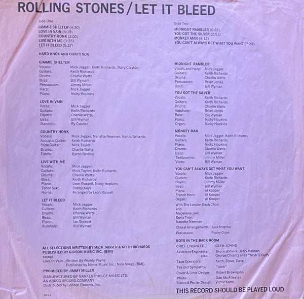 Rolling Stones* : Let It Bleed (LP, Album, Pit)