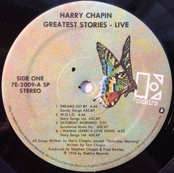 Harry Chapin : Greatest Stories - Live (2xLP, Album, SP)