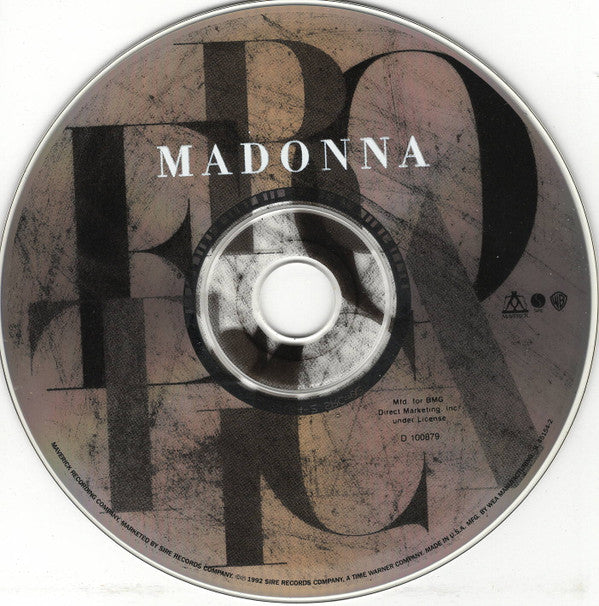 Madonna : Erotica (CD, Album, Club, BMG)