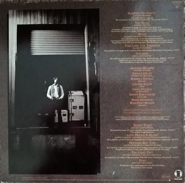 Jackson Browne : Running On Empty (LP, Album, RE)