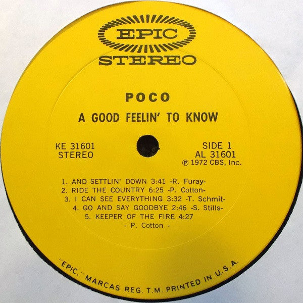 Poco (3) : A Good Feelin' To Know (LP, Album, Pit)