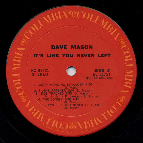 Dave Mason : It's Like You Never Left (LP, Album, Gat)