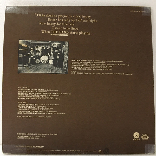 The Band : The Band (LP, Album, Gat)