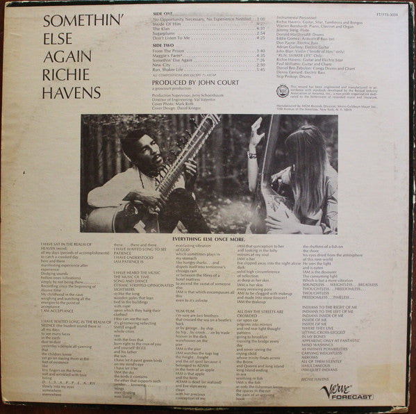 Richie Havens : Somethin' Else Again (LP, Album, MGM)