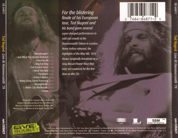 Ted Nugent : Live At Hammersmith '79 (CD, Album)