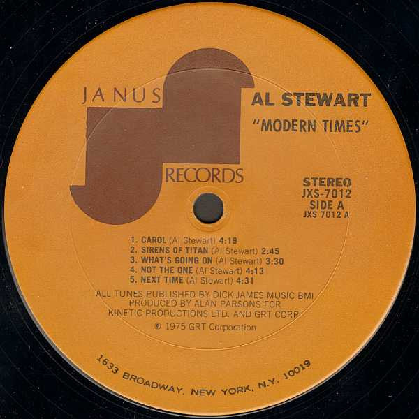 Al Stewart : Modern Times (LP, Album, Gat)