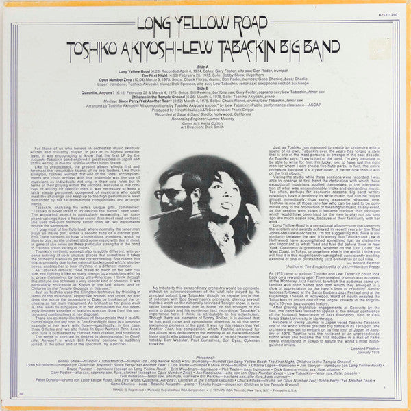 Toshiko Akiyoshi-Lew Tabackin Big Band : Long Yellow Road (LP, Album)