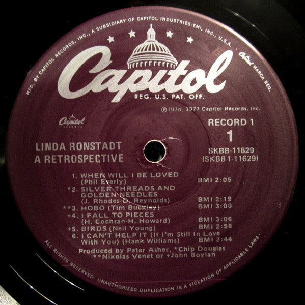 Linda Ronstadt : A Retrospective (2xLP, Comp, Jac)