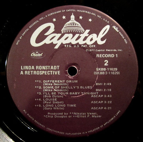 Linda Ronstadt : A Retrospective (2xLP, Comp, Jac)