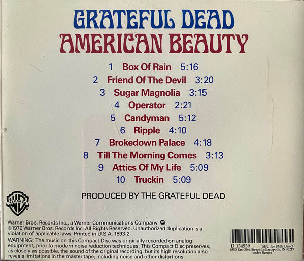 Grateful Dead* : American Beauty (CD, Album, Club, RE)