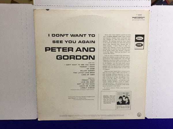 Peter & Gordon : I Don't Want To See You Again (LP, Album, Mono, Scr)