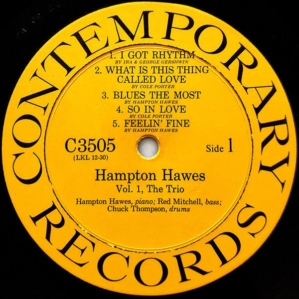 Hampton Hawes Trio : Hampton Hawes Vol. 1: The Trio (LP, Album, Mono)