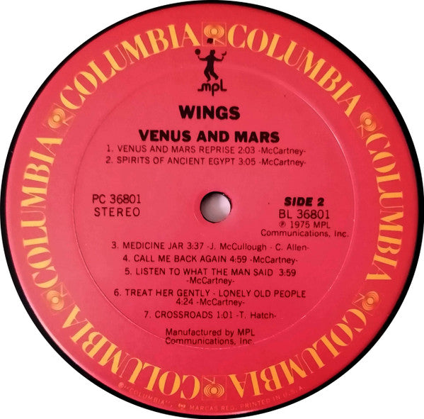 Wings (2) : Venus And Mars (LP, Album, RE, Pit)