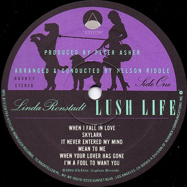 Linda Ronstadt With Nelson Riddle & His Orchestra* : Lush Life (LP, Album, Spe)