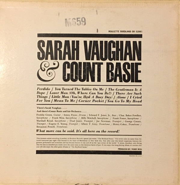 Count Basie / Sarah Vaughan : Count Basie / Sarah Vaughan (LP, Album, RE)