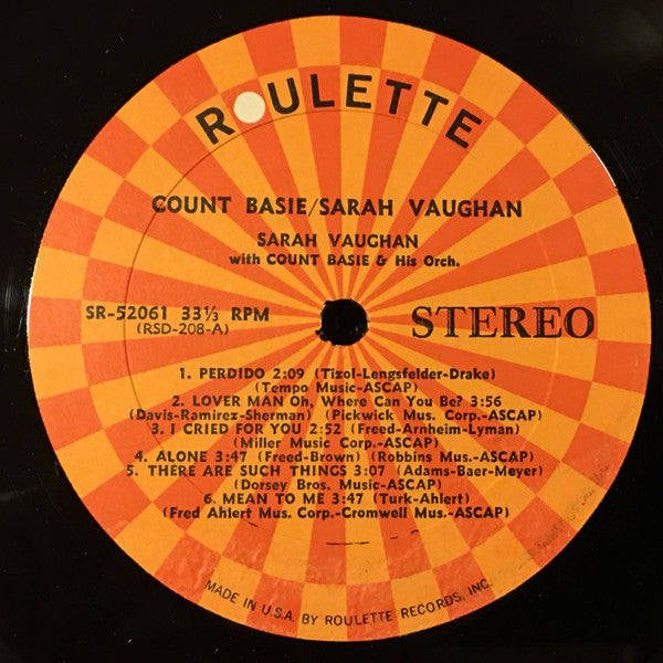 Count Basie / Sarah Vaughan : Count Basie / Sarah Vaughan (LP, Album, RE)