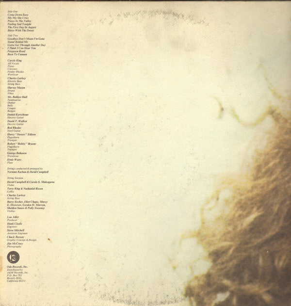 Carole King : Rhymes & Reasons (LP, Album, Pit)