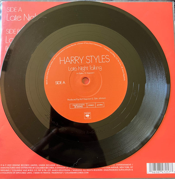 Harry Styles As It Was Late Night Talking 7” popular Vinyl + Numbered CD Single Bundle