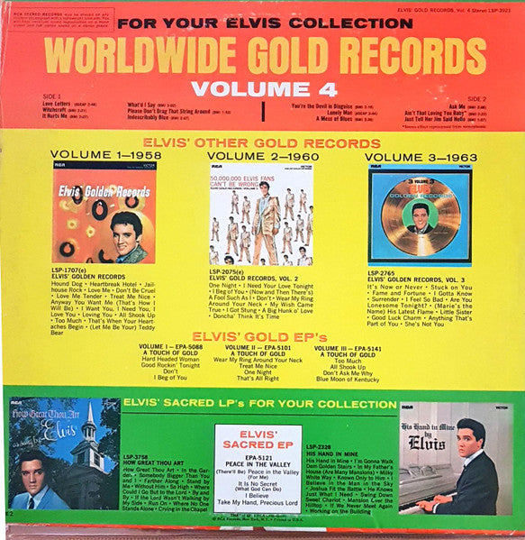 Elvis Presley : Elvis' Gold Records - Volume 4 (LP, Comp, RE, Tan)