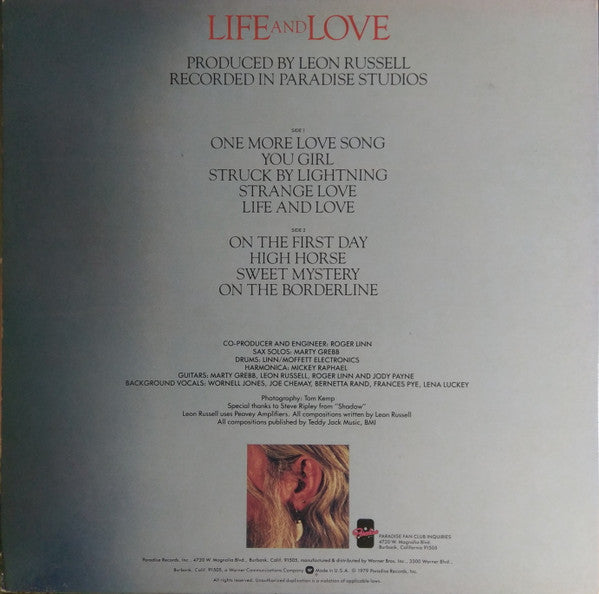 Leon Russell : Life And Love (LP, Album, Win)