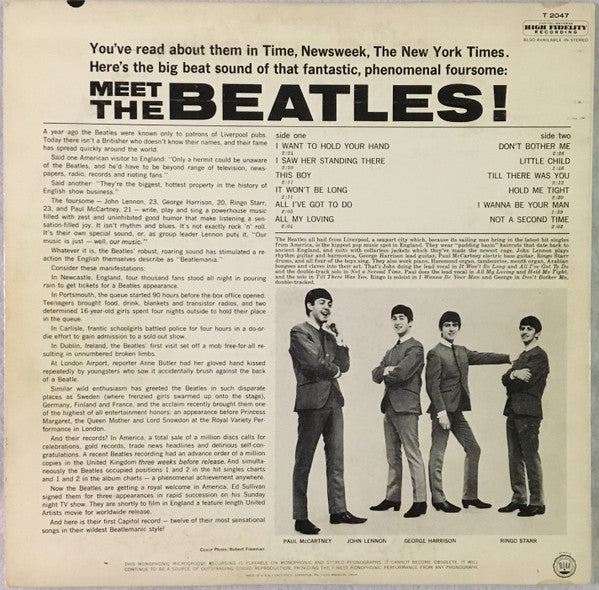 The Beatles : Meet The Beatles! (LP, Album, Mono, RP, Scr)