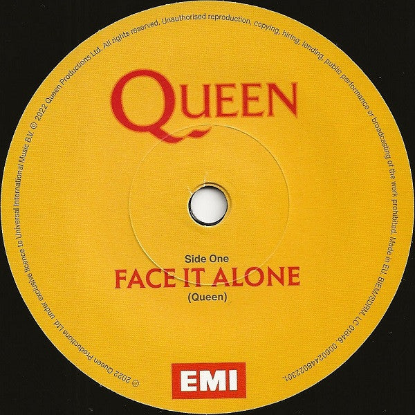 Queen : Face It Alone (7", Single)