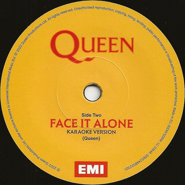 Queen : Face It Alone (7", Single)